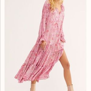 Free people Feeling groovy pink maxi dress